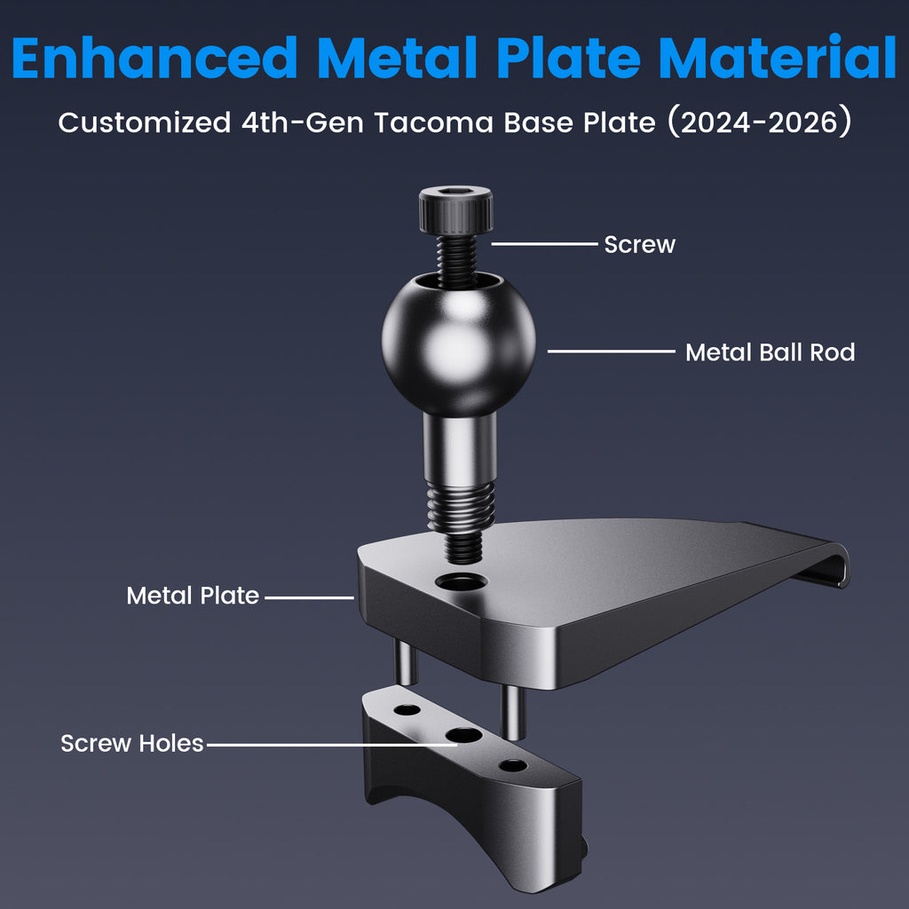 Kaishengyuan Magnetic Phone Mount Compatible with 2024-2026 Toyota Tacoma, 360° Rotation 4th Metal Phone Holder Dashboard Cradles Bracket Stand for All Smartphones