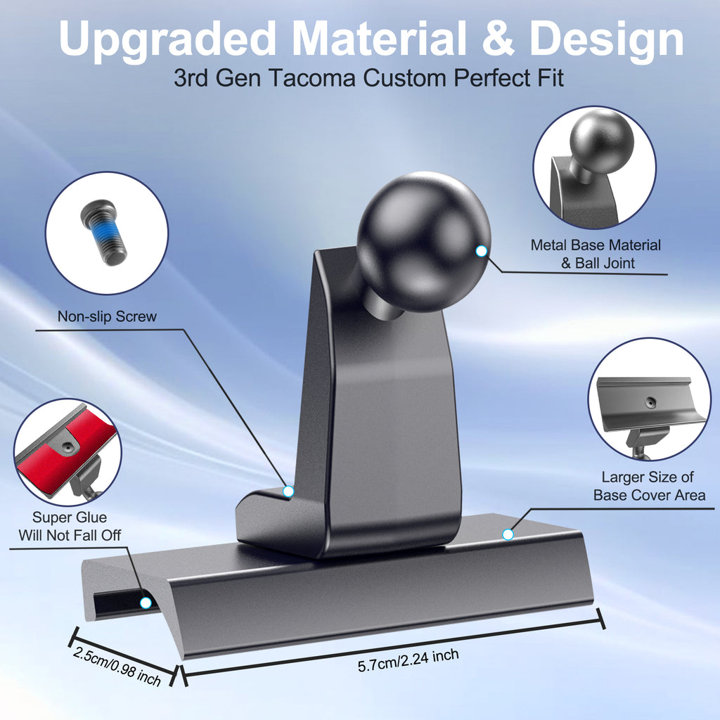 Kaishengyuan Magnetic Car Phone Holder for Toyota Tacoma 2016-2023, 3rd Gen Tacoma Dashboard Clip Cell Phone Cradles Adjustable 20x Super Strong Magnet Phone Stand Phone Mount Fit for All Smartphone