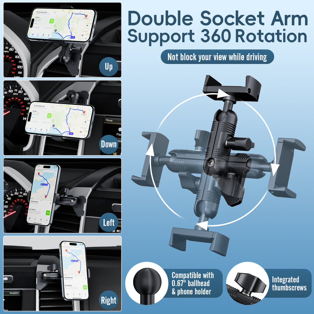 Kaishengyuan Metal Vent Phone Mount Compatible with 2015-2020 Ford F-150, 2017-2021 Super Duty & 2018-2021 Expedition, Car Solid Phone Holder Cellphone Cradles Bracket Stand for All Smartphone