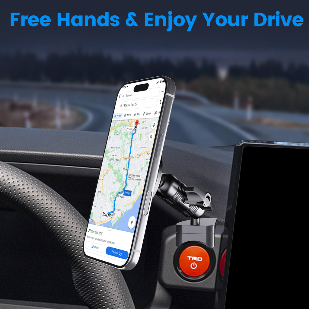 Kaishengyuan Magnetic Phone Mount Compatible with 2024-2026 Toyota Tacoma, 360° Rotation 4th Metal Phone Holder Dashboard Cradles Bracket Stand for All Smartphones