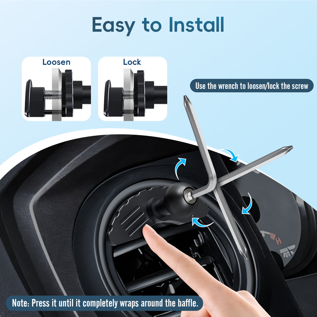 Upgraded Vent Magnetic Phone Mount for Tacoma 2016 -2023 and 2014-2021 Toyota Tundra, 3rd Gen Tacoma Cell Phone Cradles with Full Metal Arm 20x Super Strong Magnet Phone Holder Fit for All Smartphone