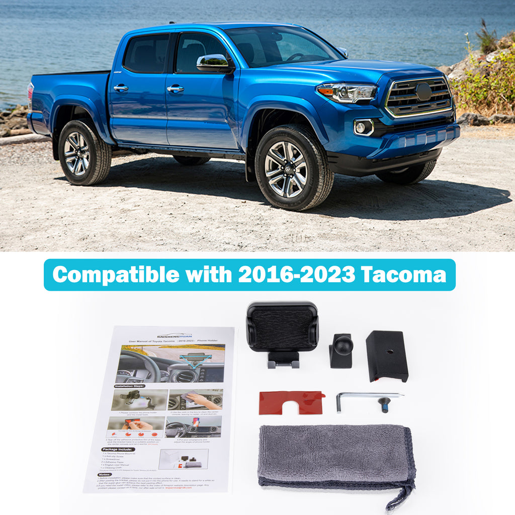 Upgraded Car Phone Holder for Toyota Tacoma 2016 2017 2018 2019 2020 2021 2022 2023, 3rd Gen Tacoma Dashboard Clip Cell Phone Cradles Adjustable Phone Stand Phone Mount Fit for Most Smartphone